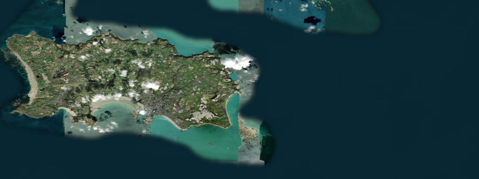 Satellite view of the coast near Gorey, Jersey