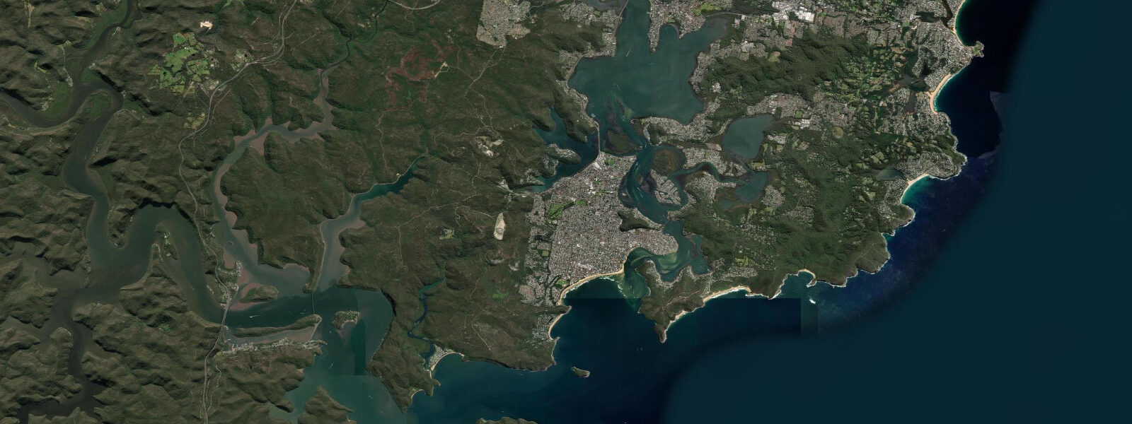 Satellite view of the coast near Gosford
