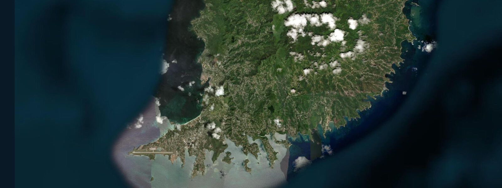 Satellite view of the coast near Grand Anse
