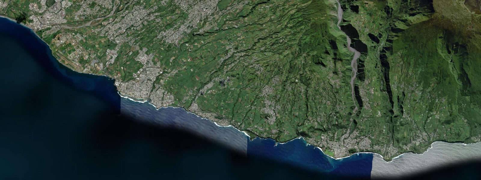 Satellite view of the coast near Grand Bois
