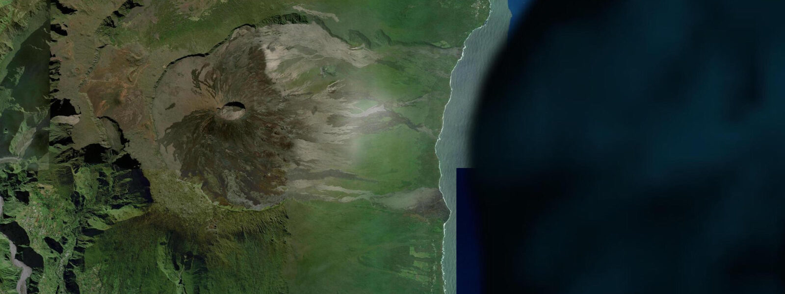 Satellite view of the coast near Grand Brûlé