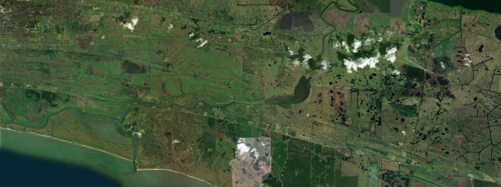 Satellite view of the coast near Grand Chenier