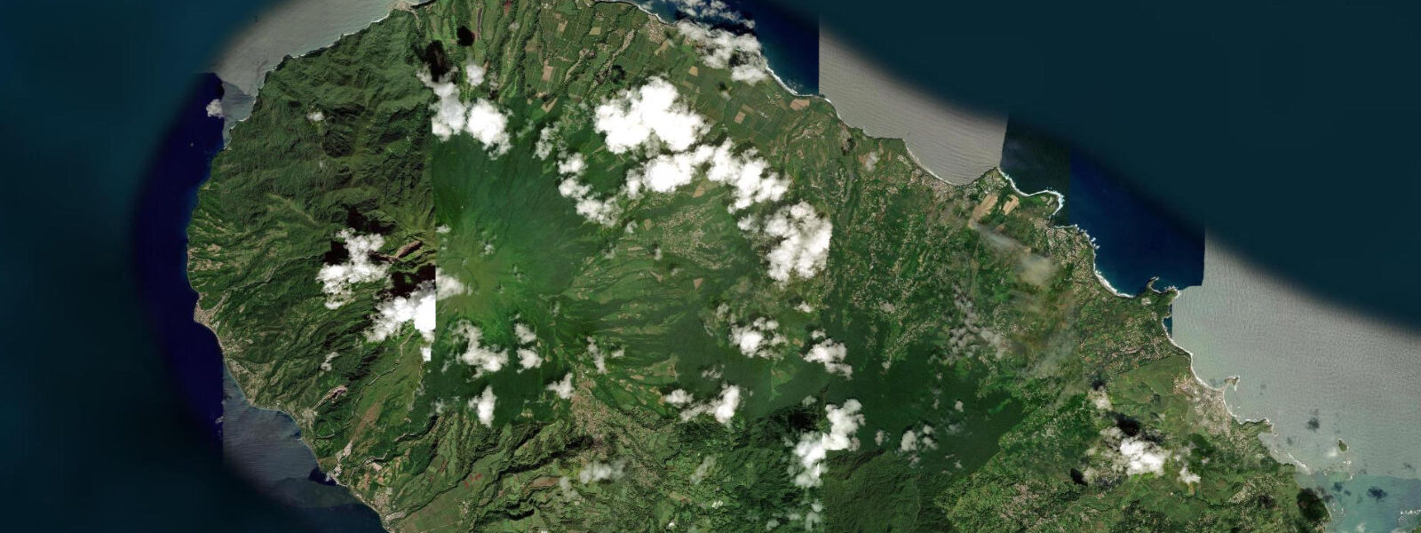 Satellite view of the coast near Grand Rivière