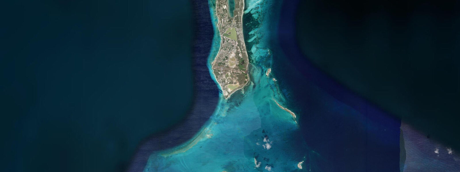 Satellite view of the coast near Grand Turk