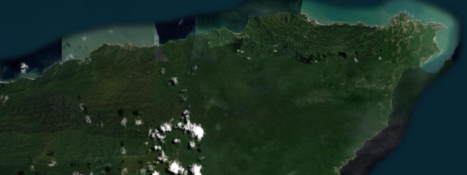 Satellite view of the coast near Grande Rivière, Trinidad