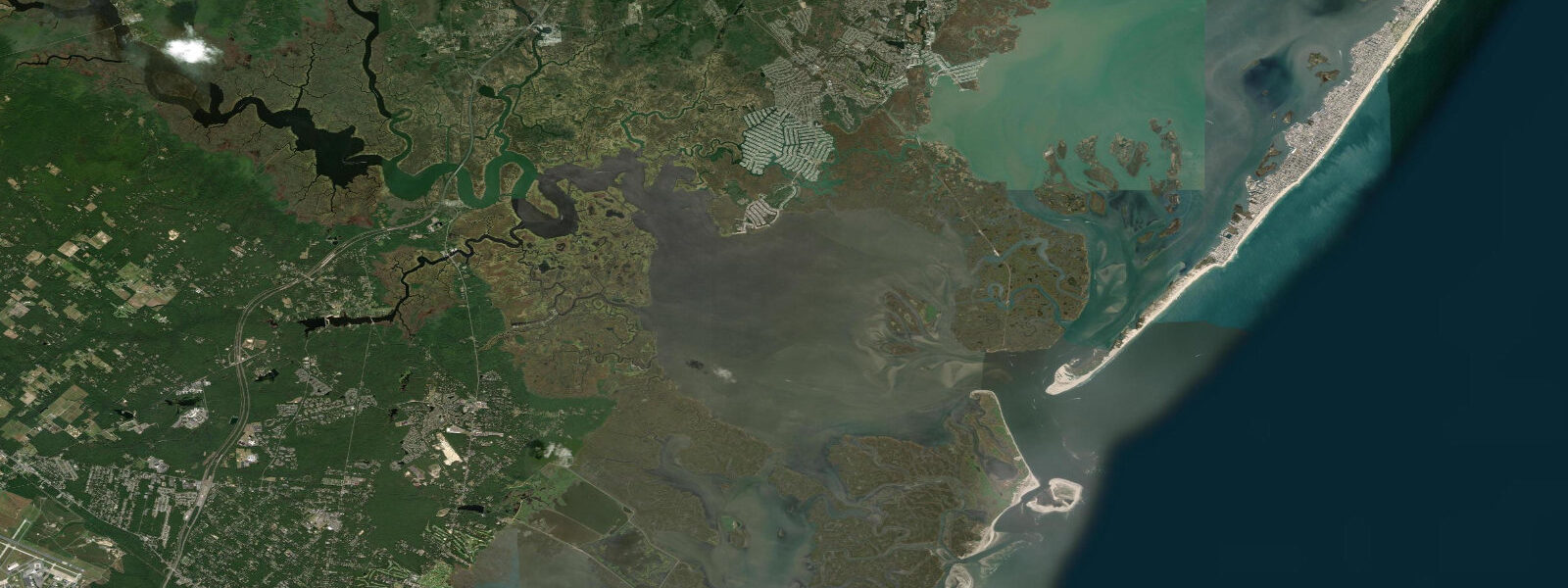 Satellite view of the coast near Graveling Point