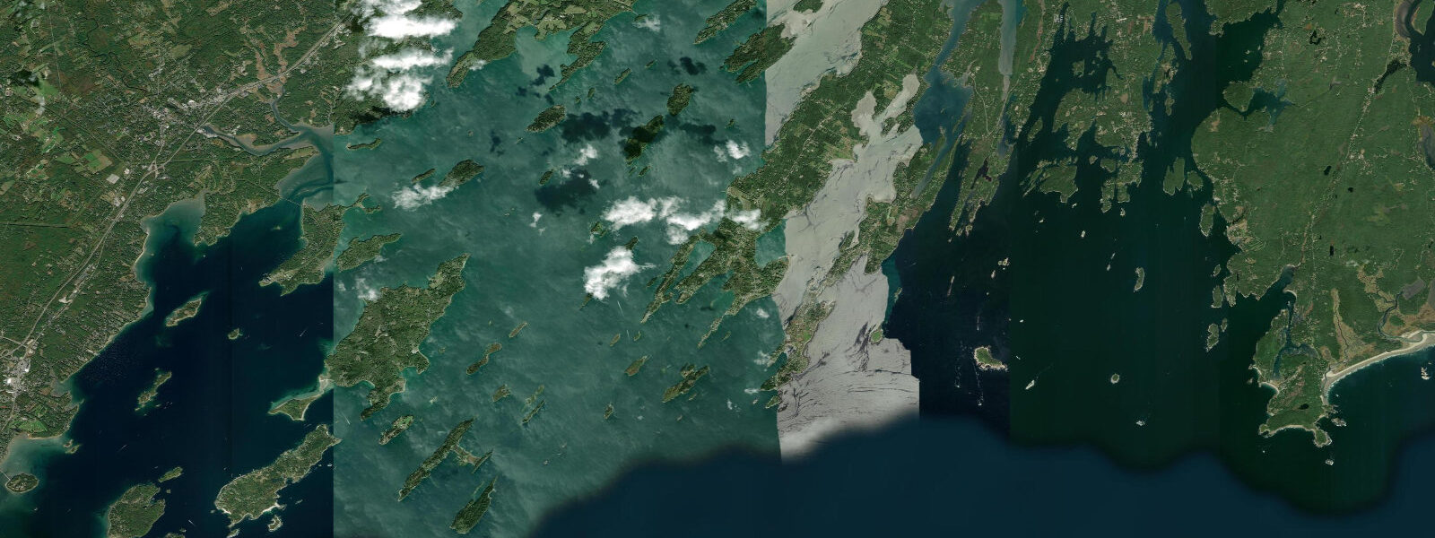 Satellite view of the coast near Great Chebeague Island