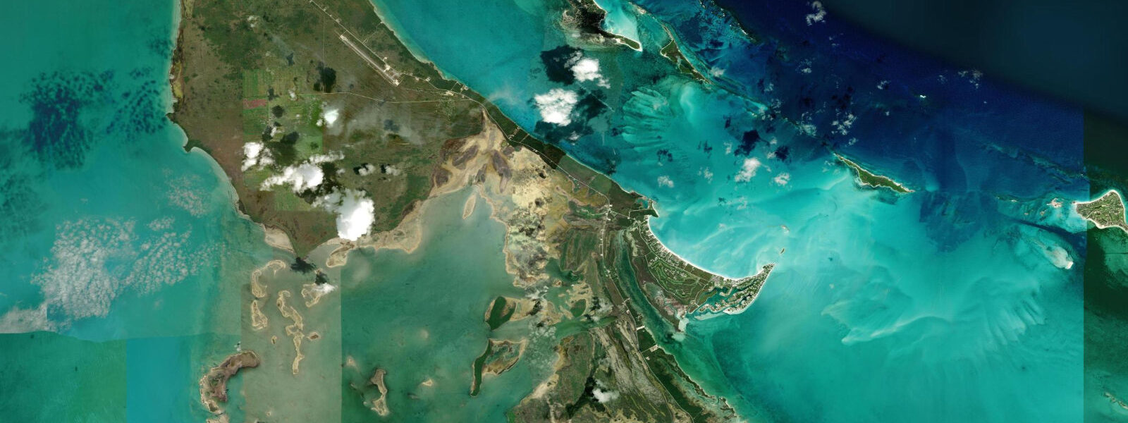 Satellite view of the coast near Green Turtle Cay
