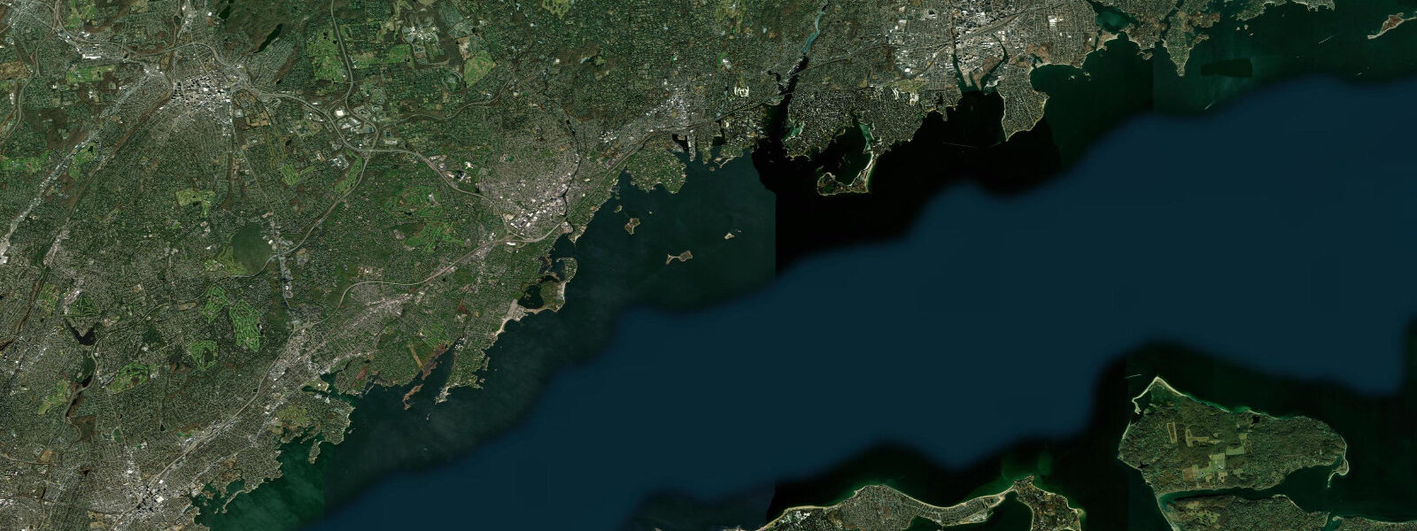 Satellite view of the coast near Greenwich