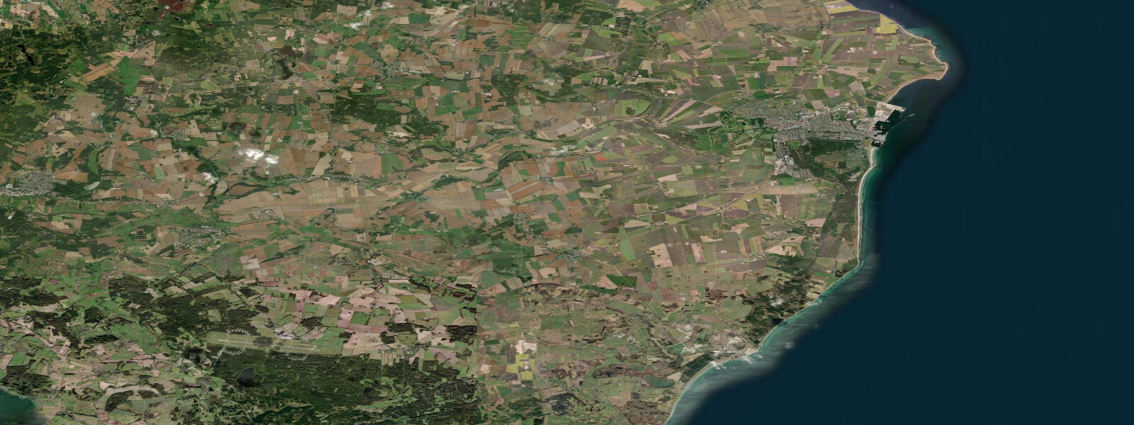Satellite view of the coast near Grenaa