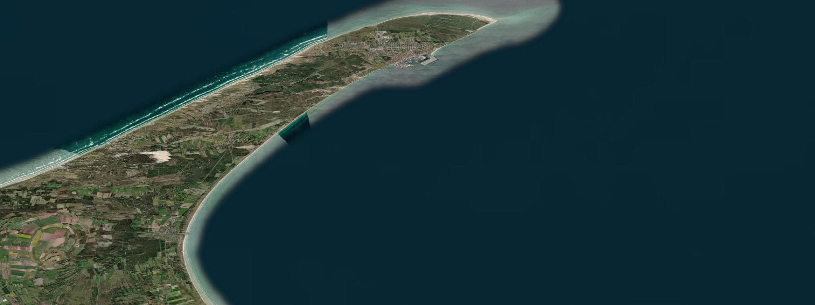Satellite view of the coast near Grenen, Skagen