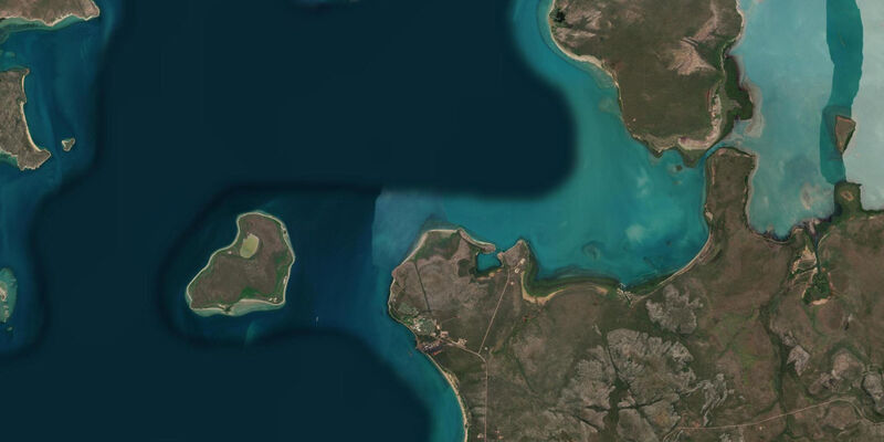 Satellite view of the coast near Groote Eylandt