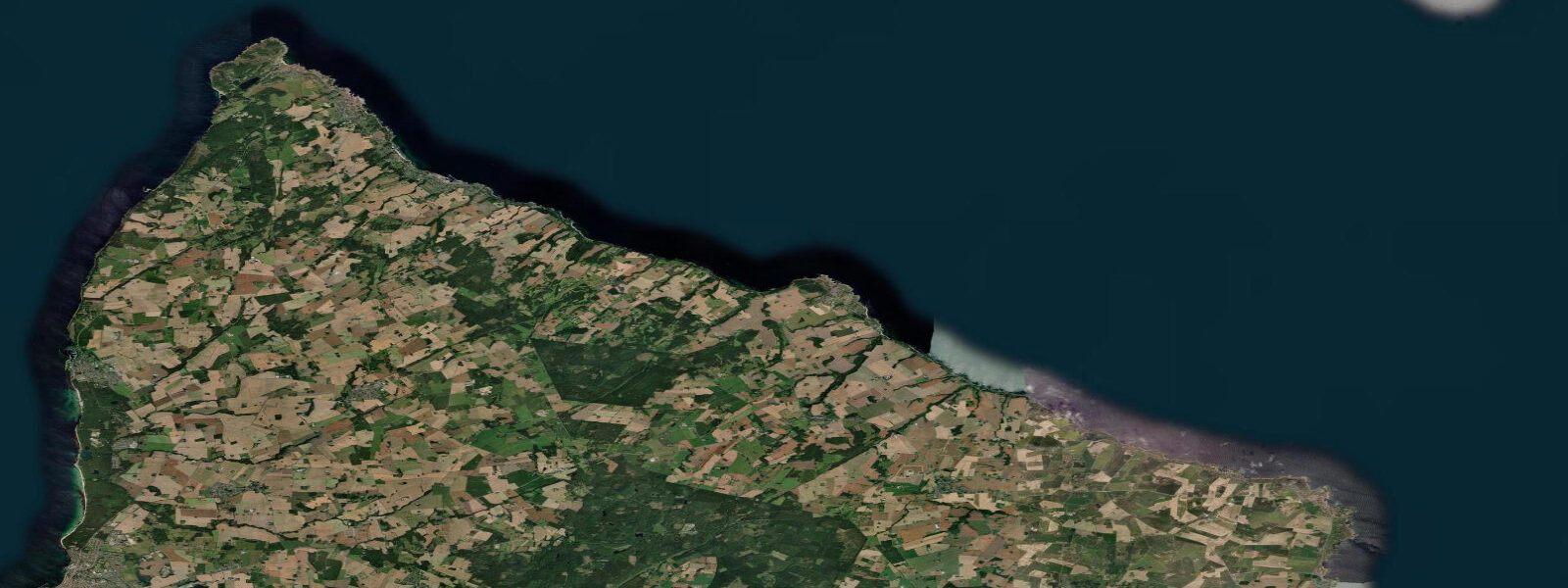 Satellite view of the coast near Gudhjem