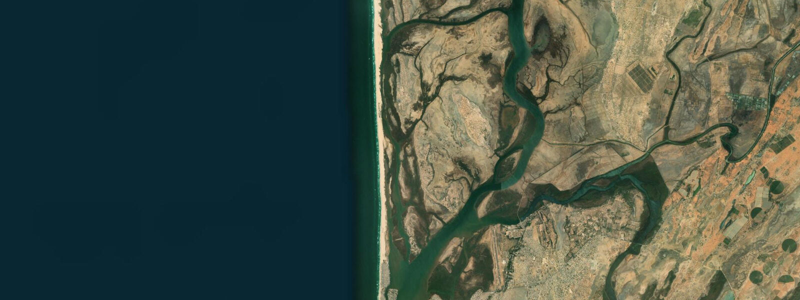 Satellite view of the coast near Guet Ndar