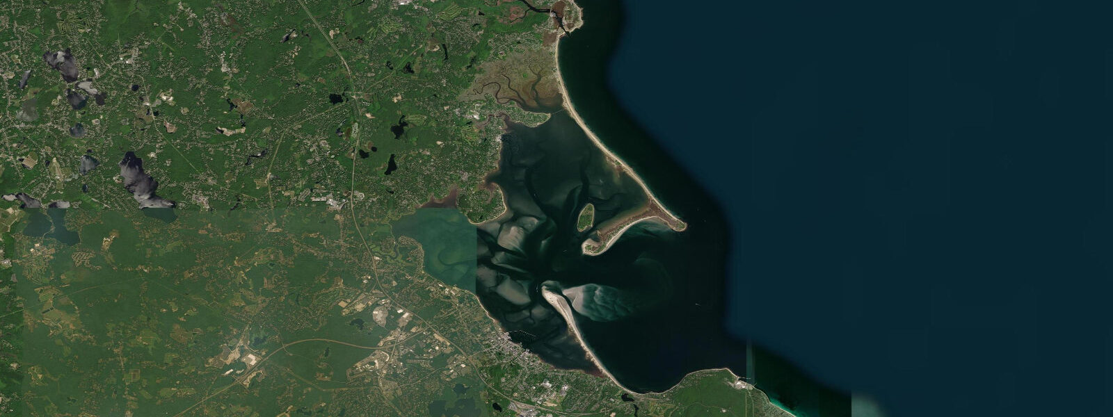 Satellite view of the coast near Gurnet Point