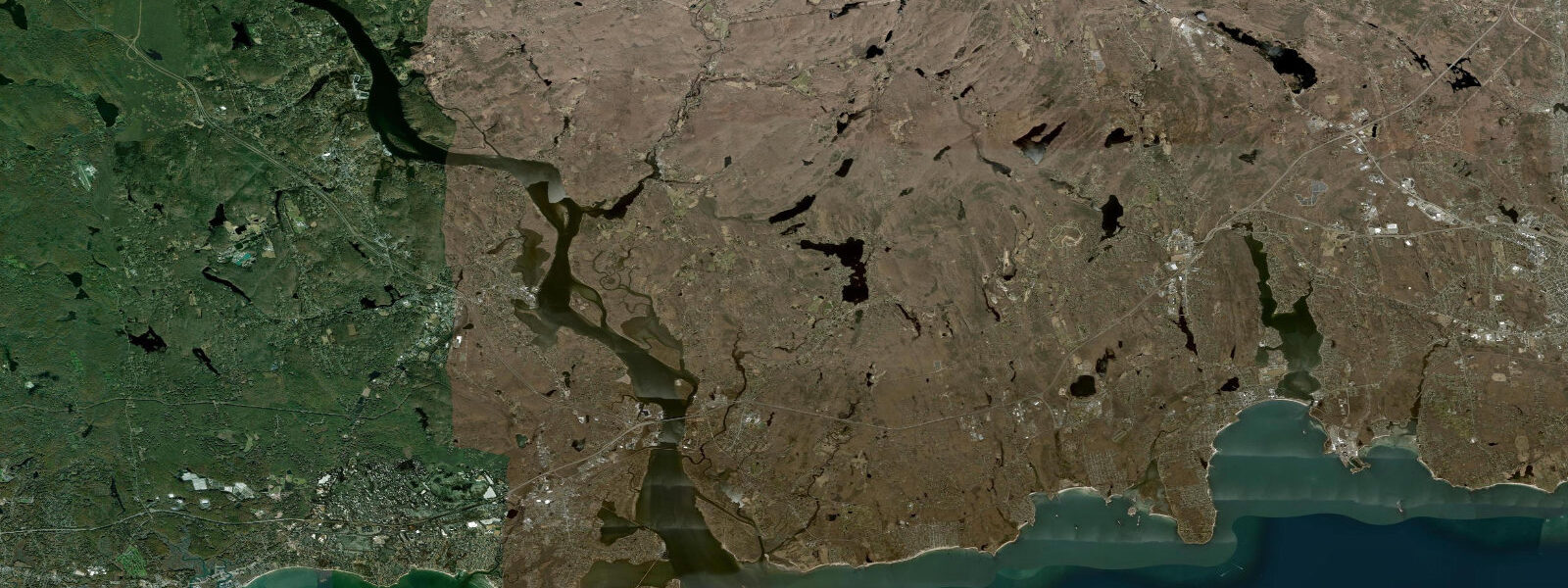 Satellite view of the coast near Hadlyme