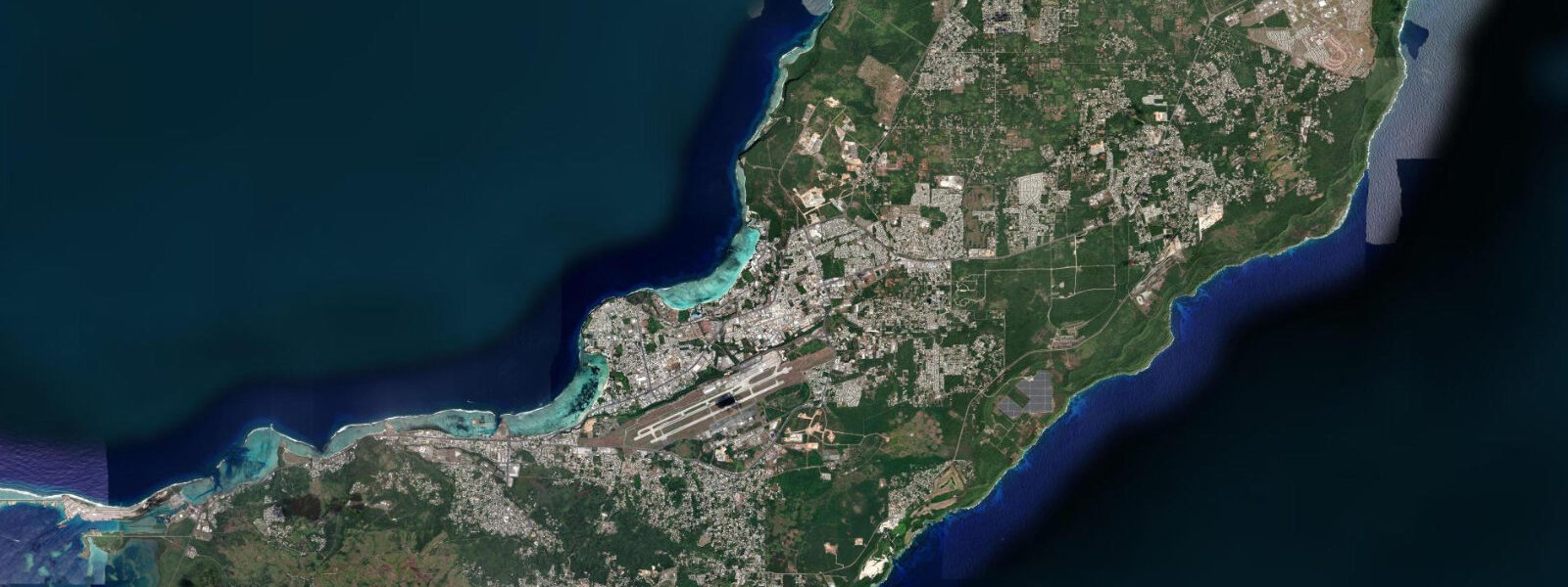 Satellite view of the coast near Hagåtña