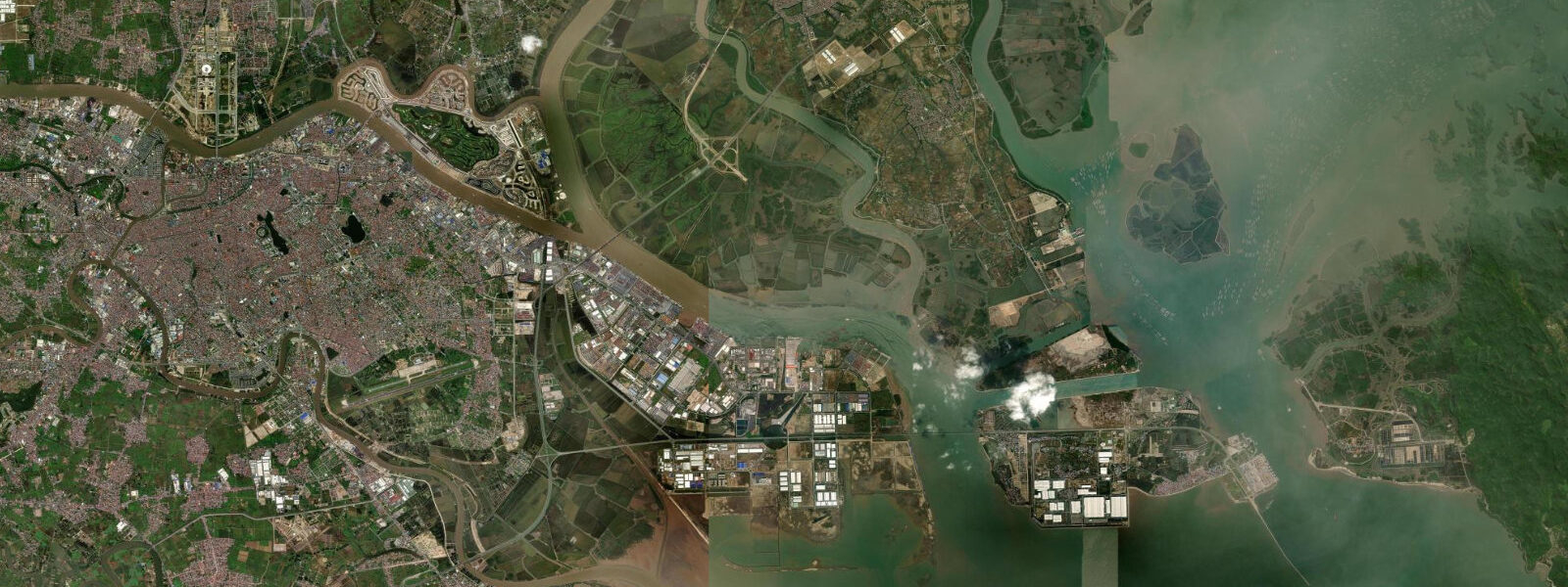 Satellite view of the coast near Hải Phòng