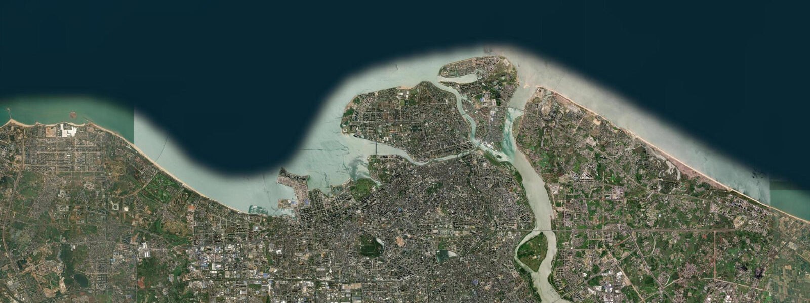 Satellite view of the coast near Haikou
