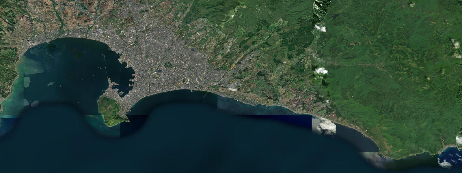 Satellite view of the coast near Hakodate