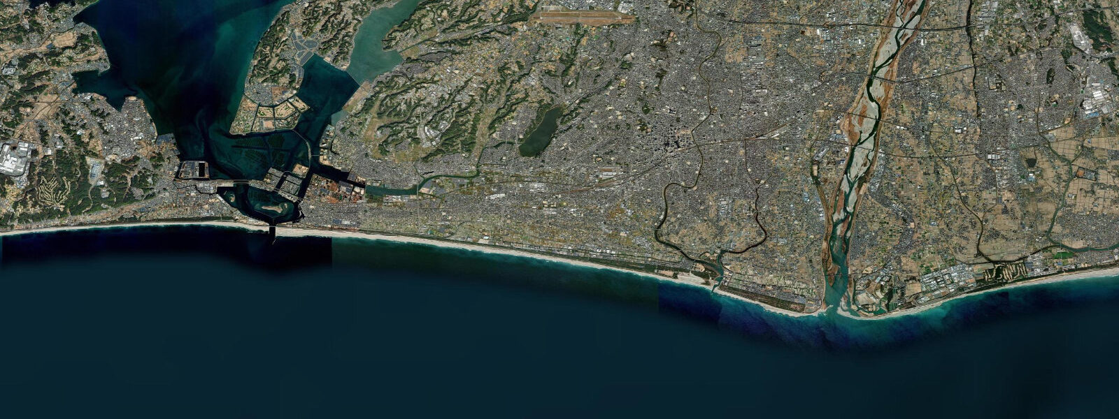 Satellite view of the coast near Hamamatsu