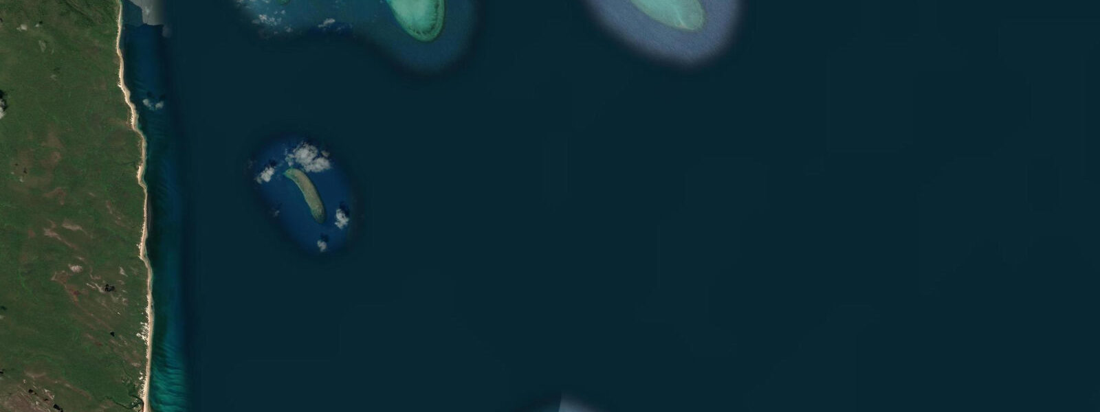 Satellite view of the coast near Hannibal Island