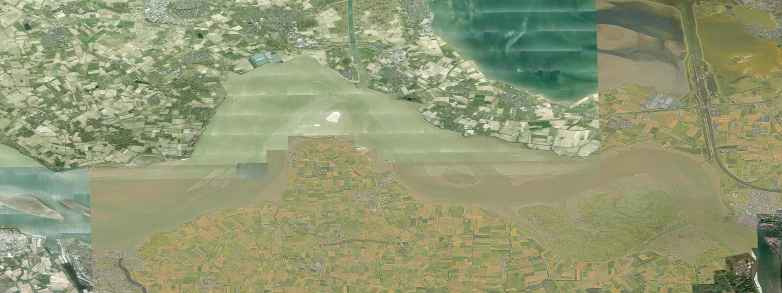 Satellite view of the coast near Hansweert