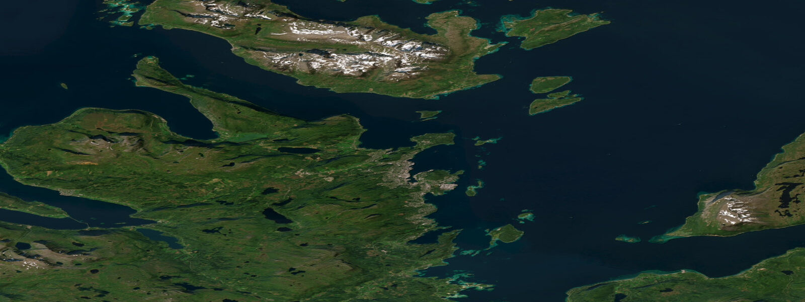 Satellite view of the coast near Harstad