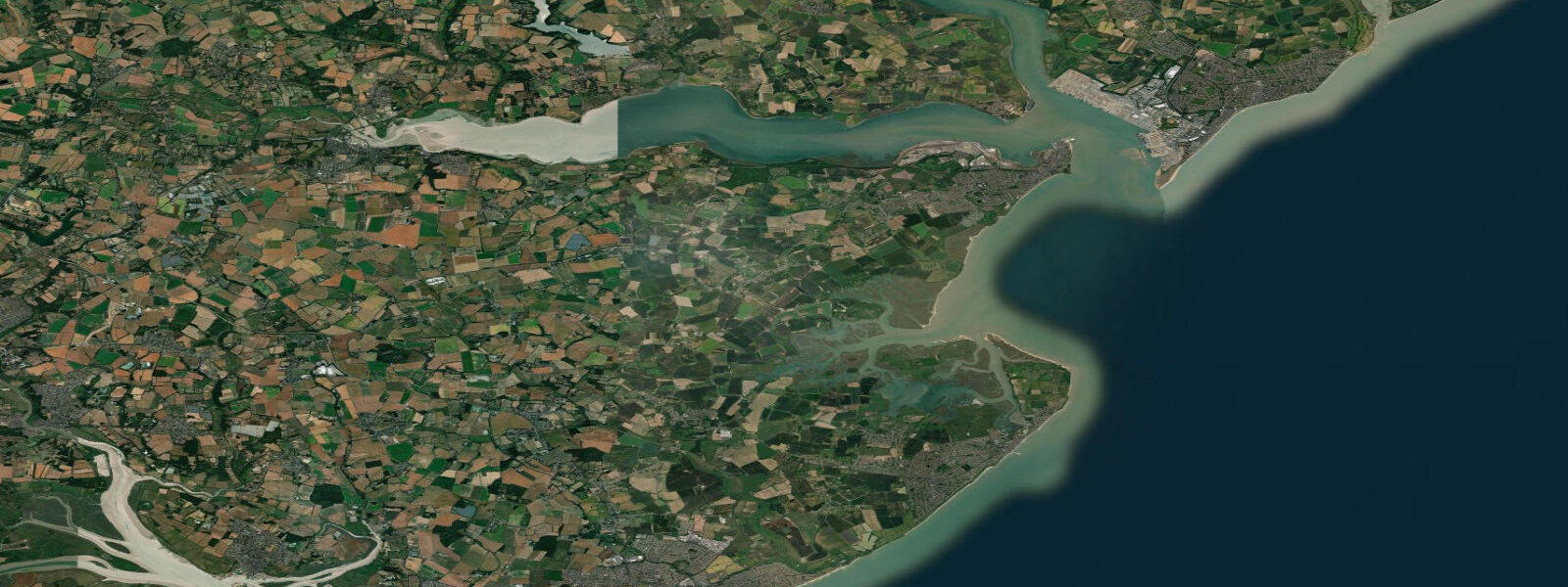 Satellite view of the coast near Harwich