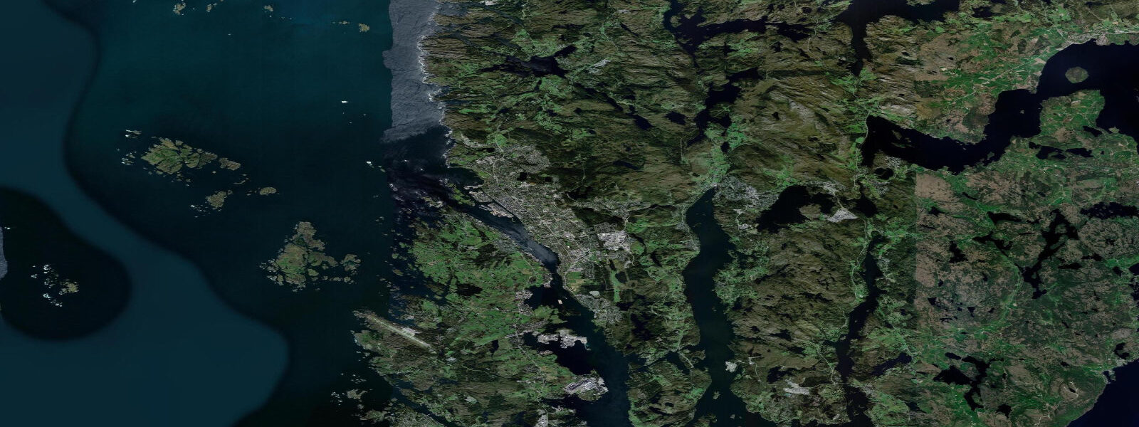 Satellite view of the coast near Haugesund