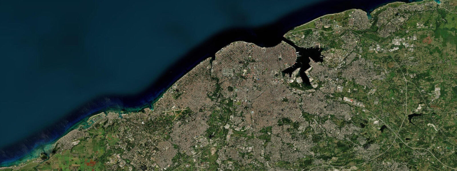 Satellite view of the coast near Havana