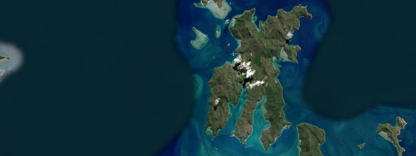 Satellite view of the coast near Hayman Island
