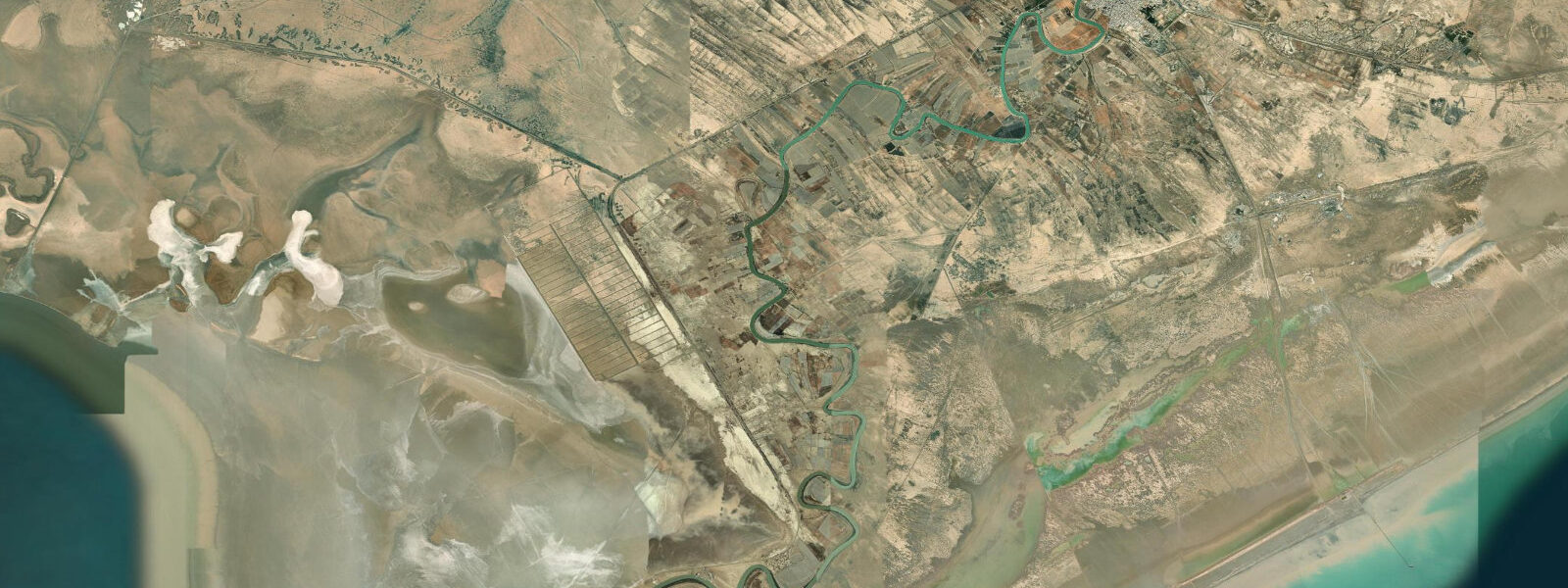 Satellite view of the coast near Hendijan