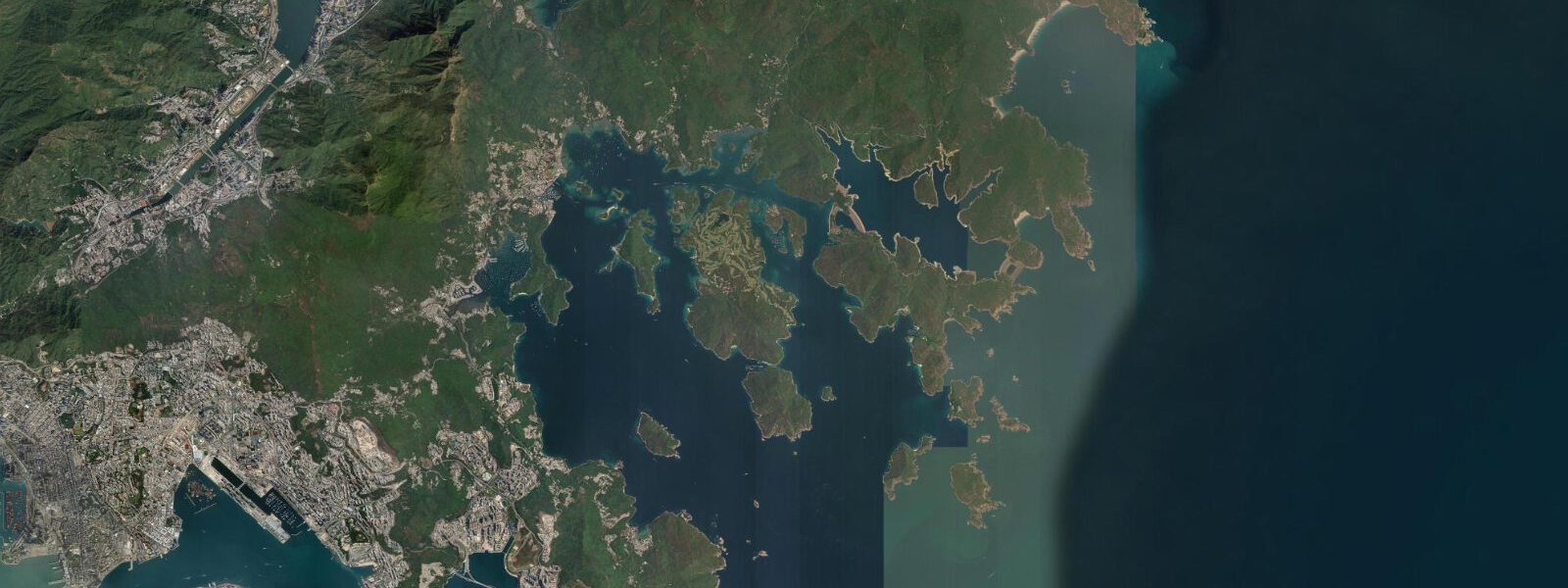 Satellite view of the coast near High Island (Leung Shuen Wan)