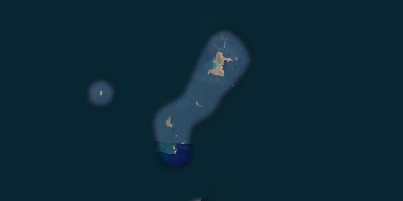 Satellite view of the coast near High Peak Island