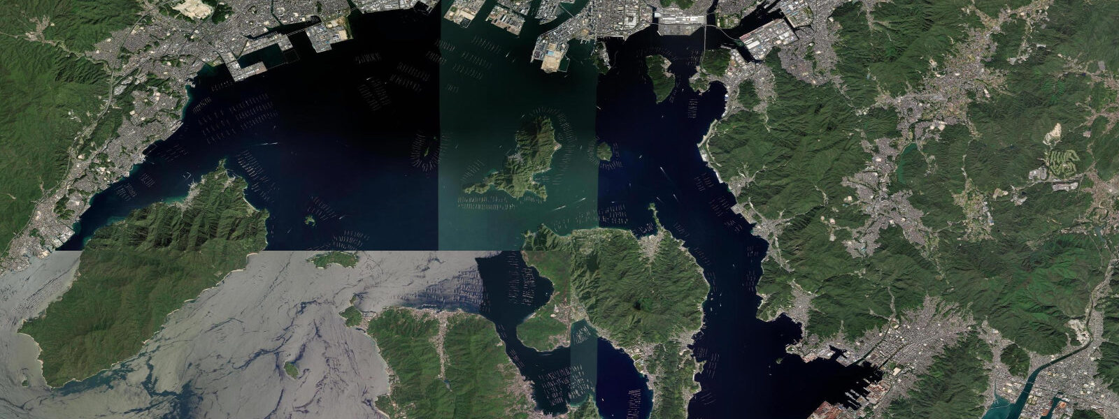 Satellite view of the coast near Hiroshima