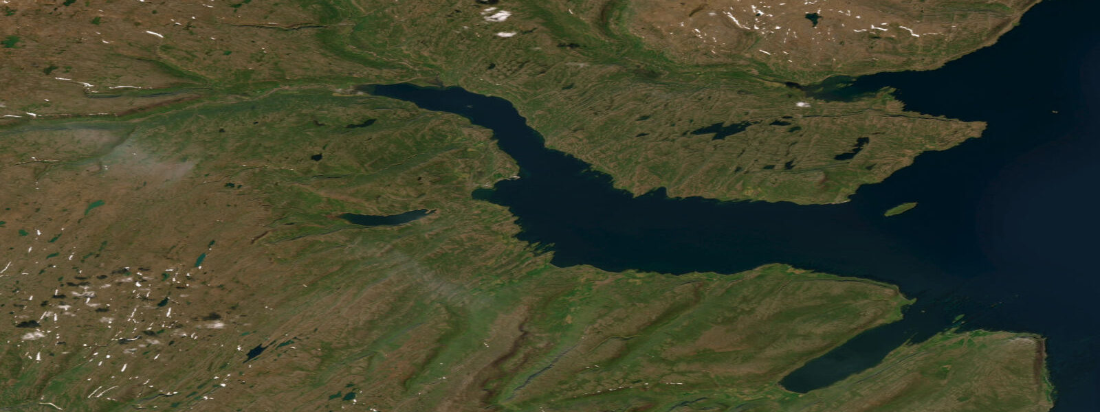 Satellite view of the coast near Hólmavík