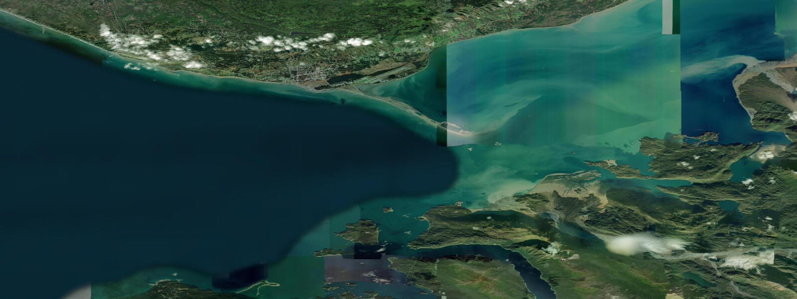 Satellite view of the coast near Homer, AK