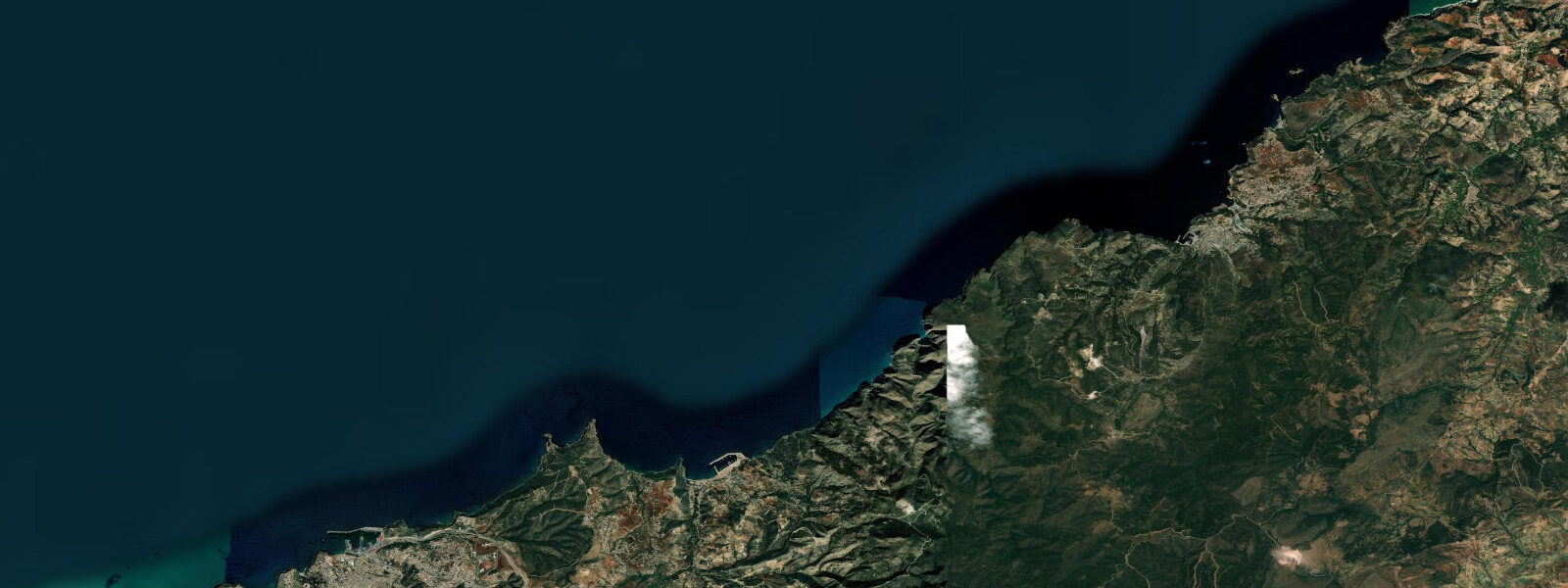 Satellite view of the coast near Honaine