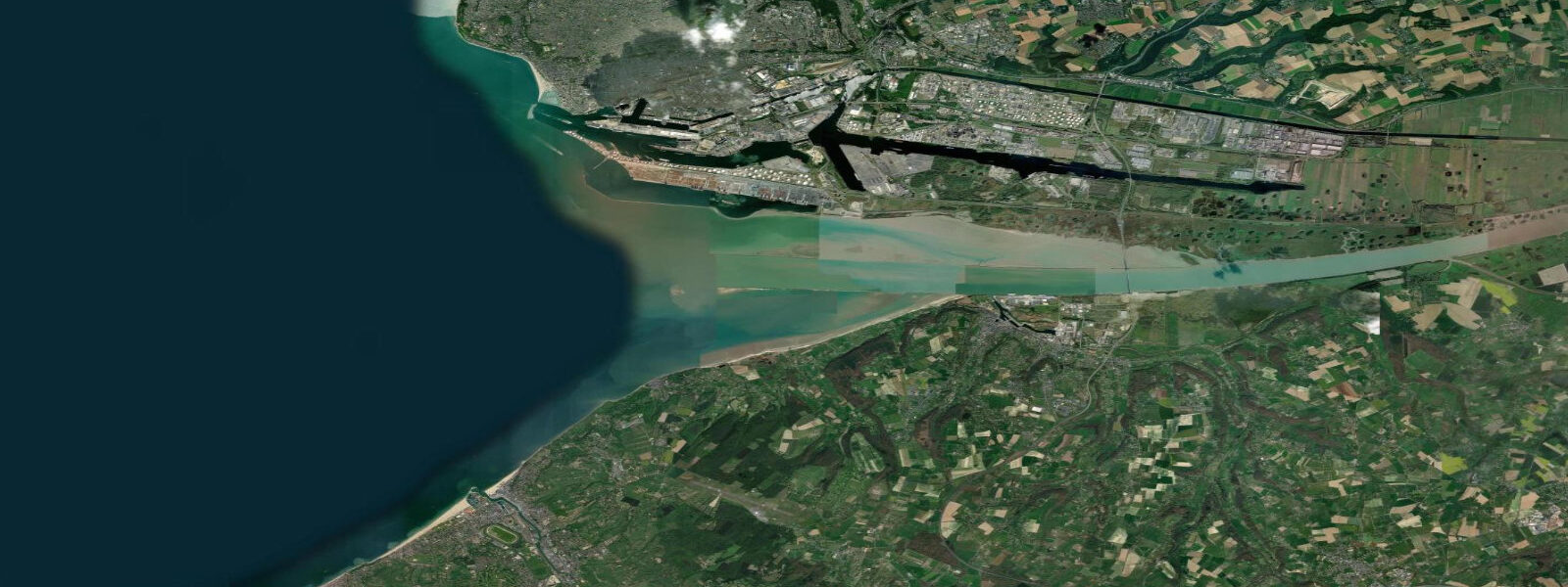Satellite view of the coast near Honfleur