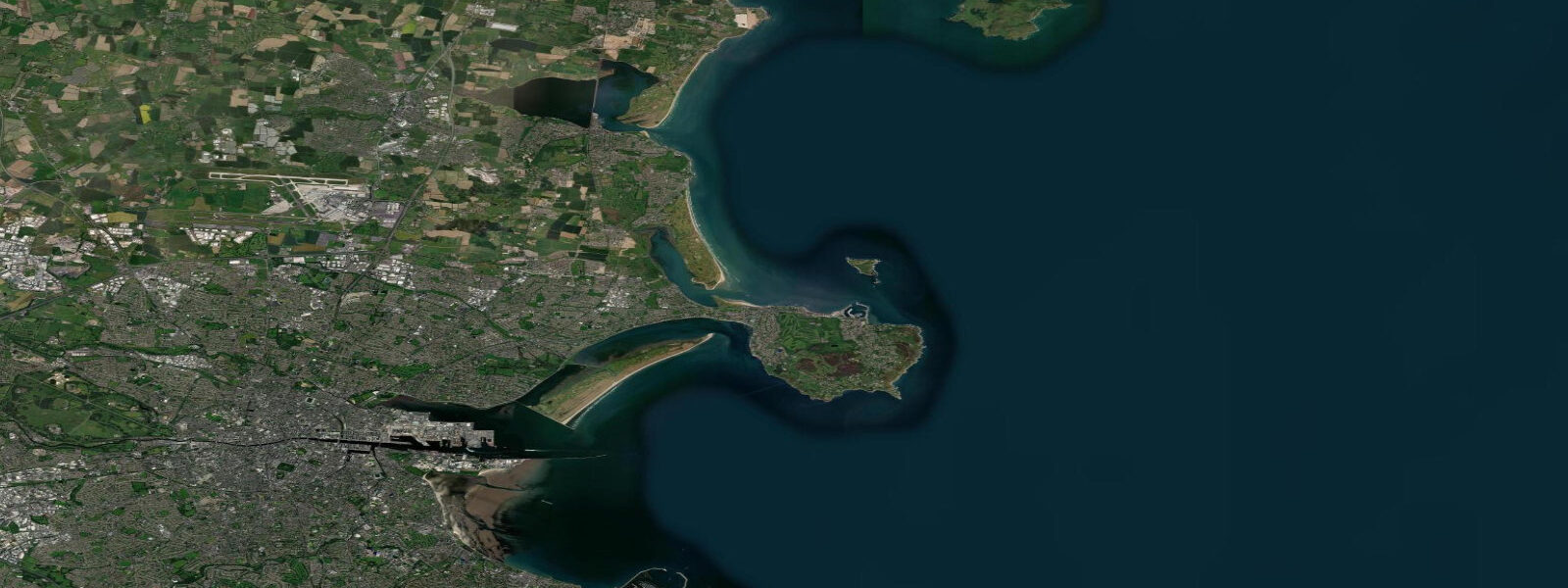 Satellite view of the coast near Howth, Leinster