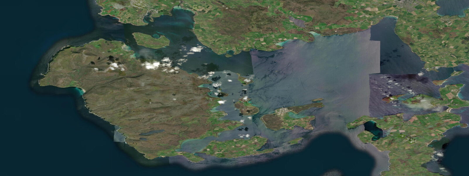 Satellite view of the coast near Hoy, Orkney