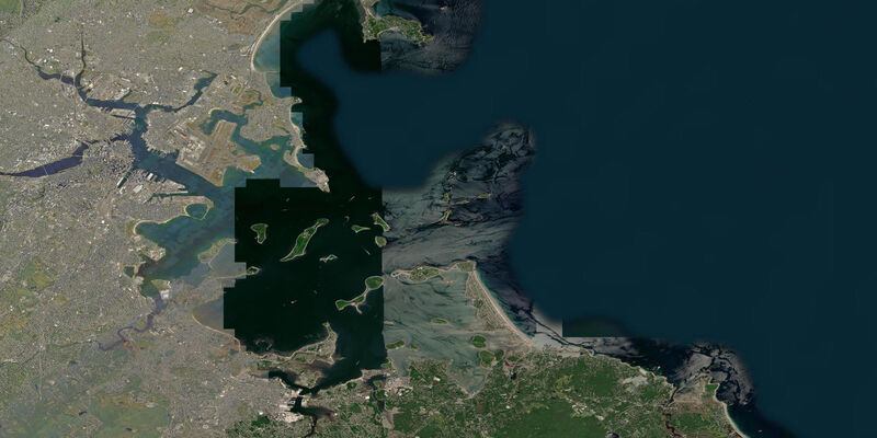 Satellite view of the coast near Hull