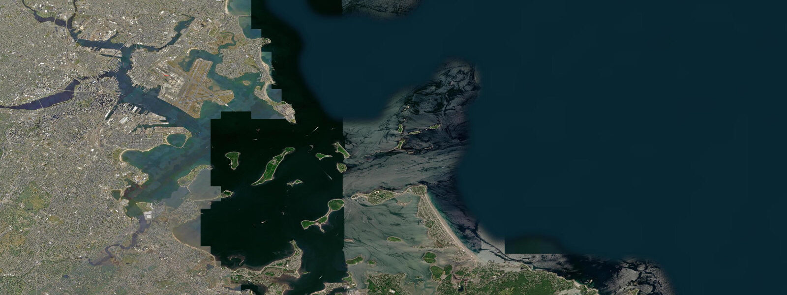 Satellite view of the coast near Hull