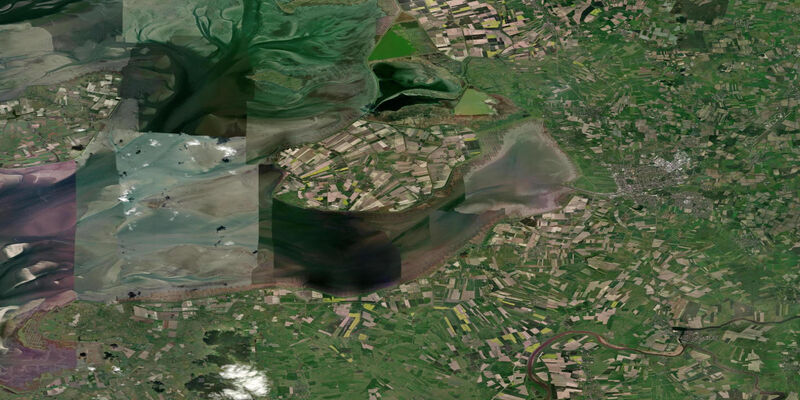 Satellite view of the coast near Husum, Schleswig-Holstein