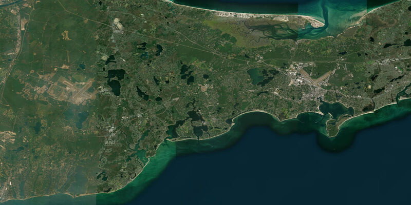 Satellite view of the coast near Hyannis Port