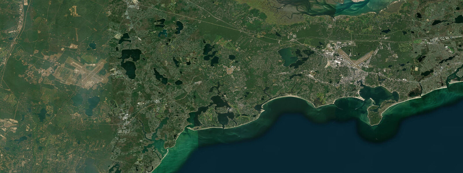 Satellite view of the coast near Hyannis Port