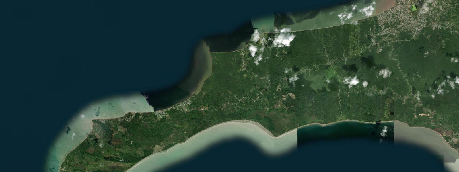 Satellite view of the coast near Icacos Point