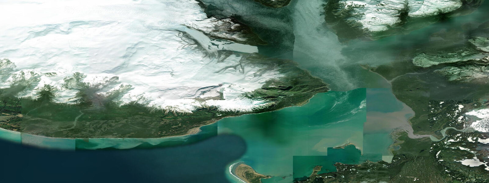 Satellite view of the coast near Icy Bay