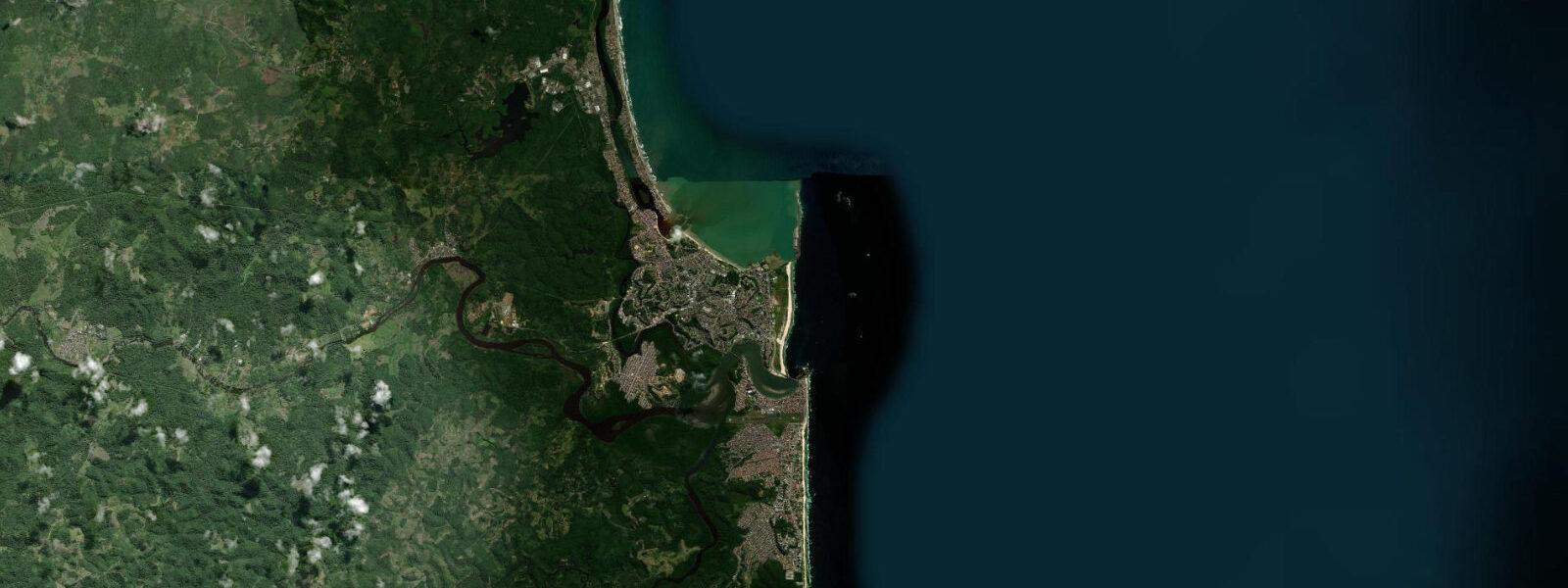 Satellite view of the coast near Ilhéus, Bahia